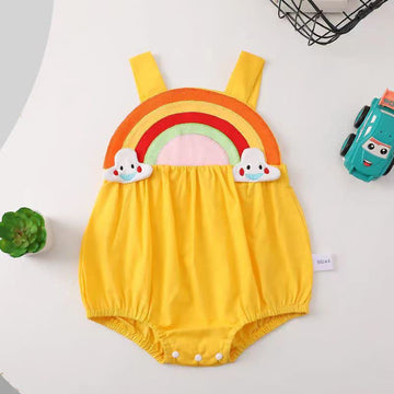 Baby Embroidered Rainbow Smiley Strap Bodysuit