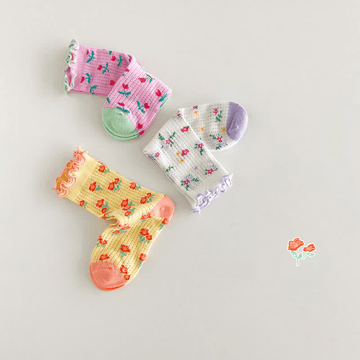 3 Pairs Baby Toddler Floral Socks