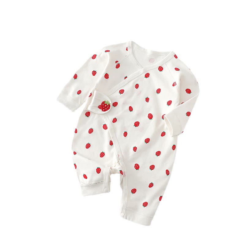 Newborn Strawberry Kinomo Romper