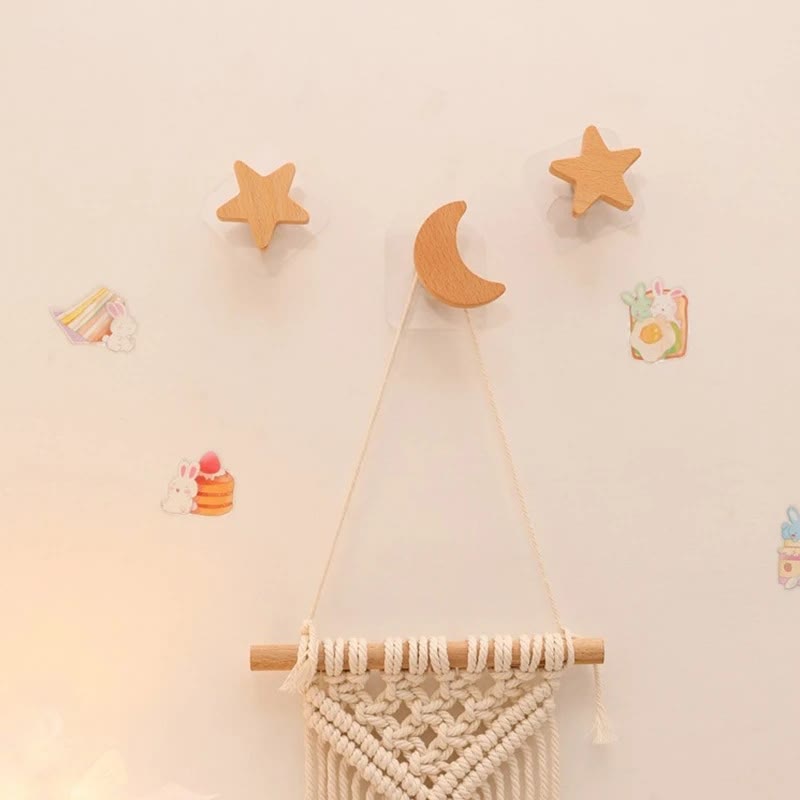 Moon Star Wooden Hook