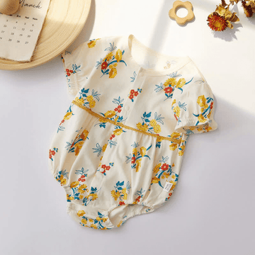 Baby Beige Flower Sweet Bodysuit