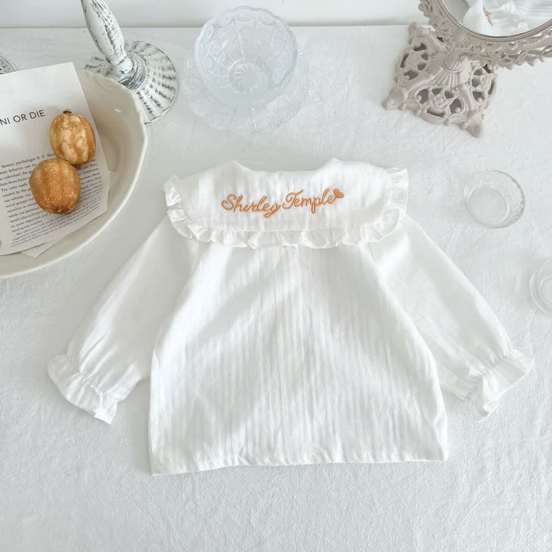 Baby Embroidered Heart Peter Pan Collar Blouse