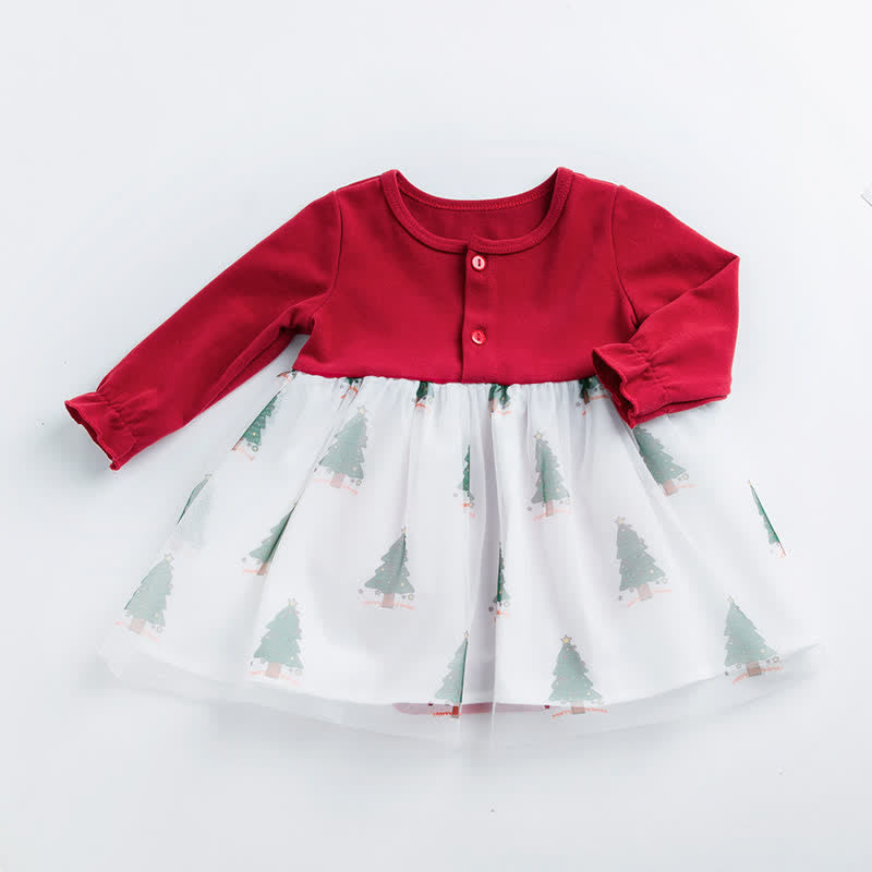 Baby Christmas Tree Tutu Skirted Bodysuit