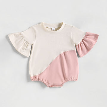 Baby Color Block Ruffled Newborn Bodysuit