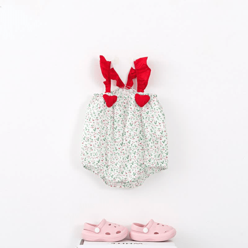 Baby Florals Heart Strap Bodysuit