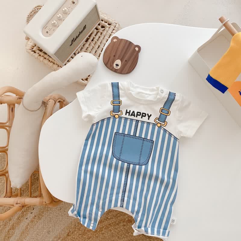 HAPPY Baby Striped Splicing Romper