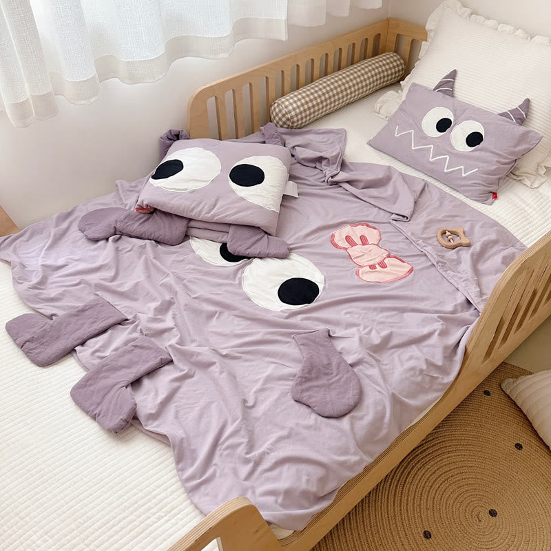 Baby Toddler Purple Monster Cotton Pillowcase Duvet Cover