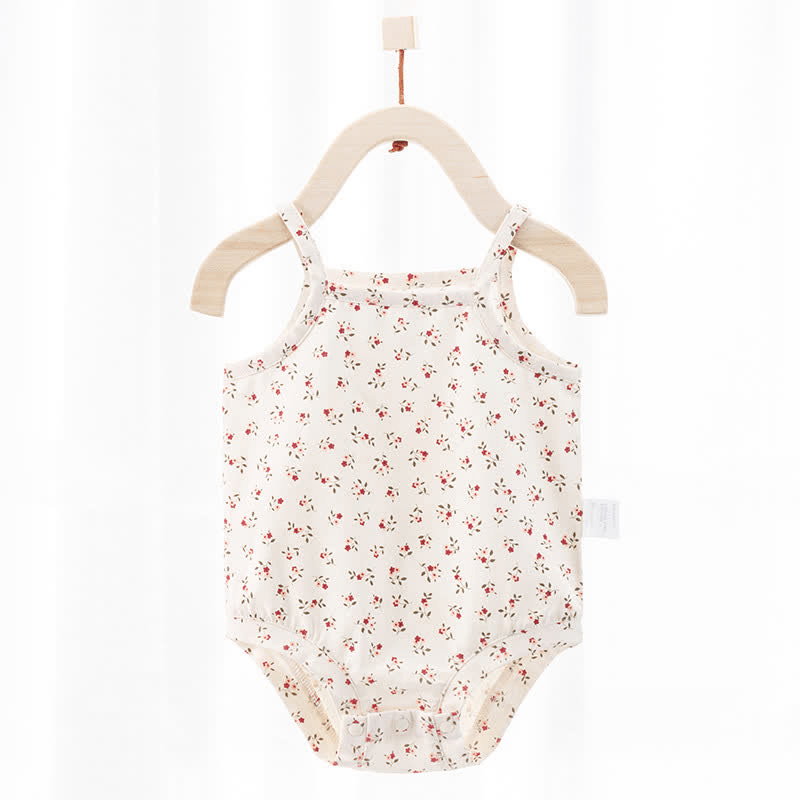 Baby Floral Cherry Newborn Strap Bodysuit