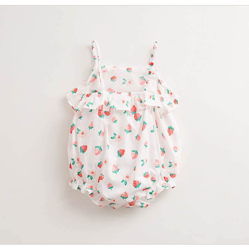 Baby Strawberry Strap Newborn Bodysuit