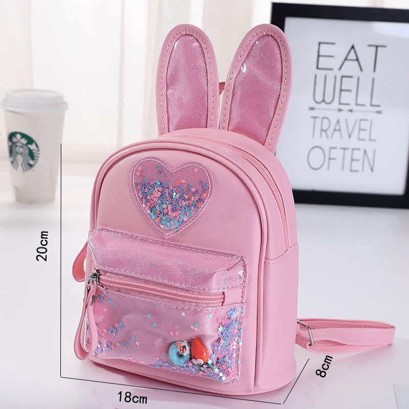 Sequin Bunny Heart Mini Backpack