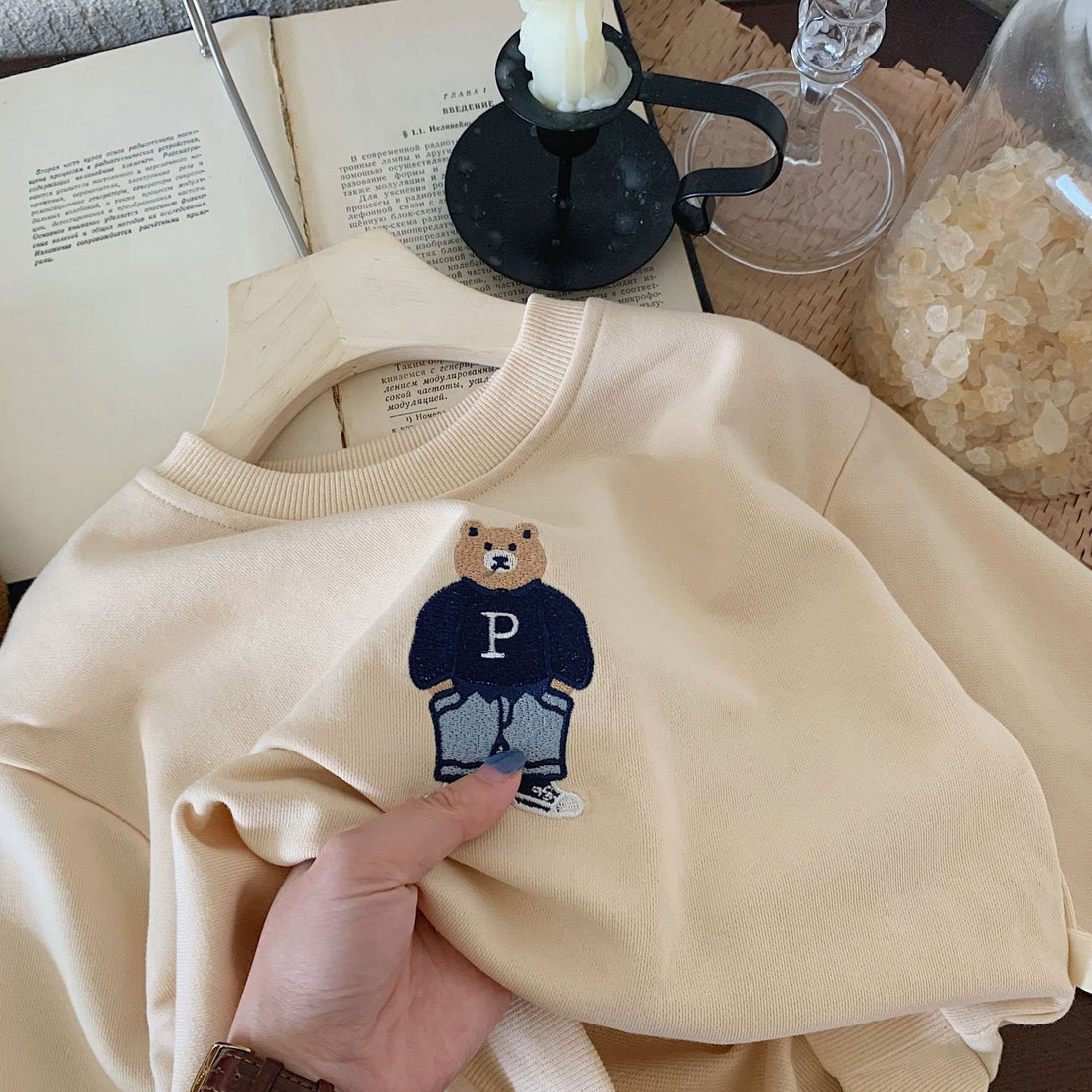 Toddler Boy Bear Embroidered Sweatshirt