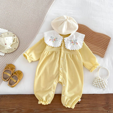 Baby Flower Collar Yellow Romper