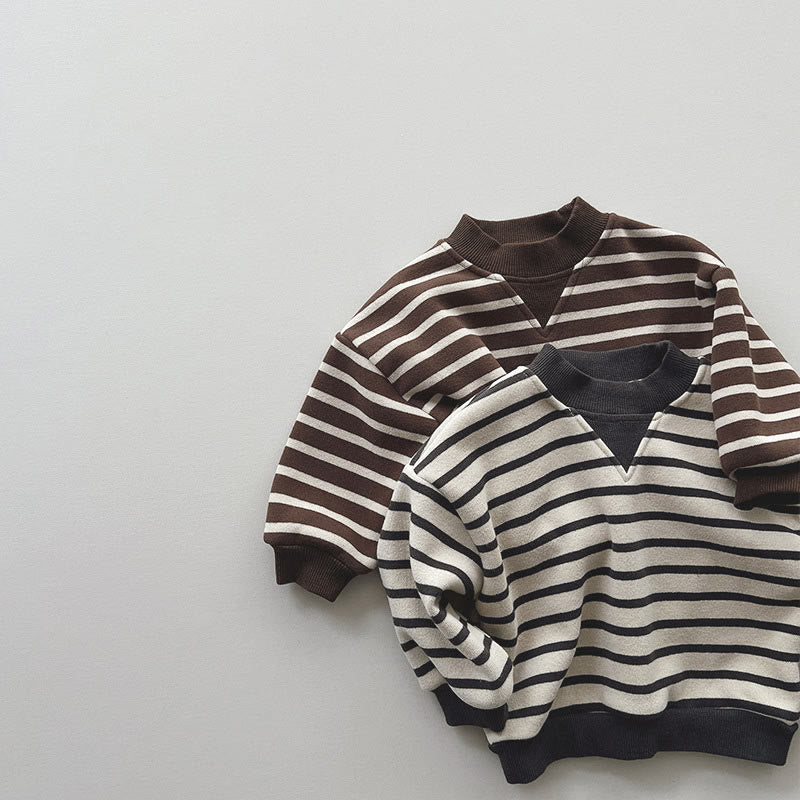 Toddler Boy Striped Fleece Lined Sweatshirt