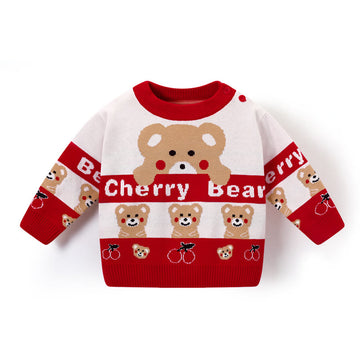 CHERRY BEAR Toddler Knitted Sweater