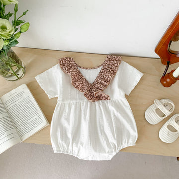 Baby Florals Flounce Collar Bodysuit