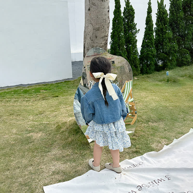 Toddler Girl Denim Jacket Floral Dress