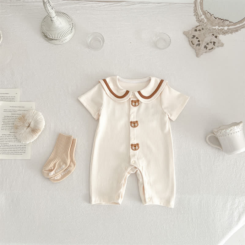 Baby Bunny Bear Newborn Ribbed Romper