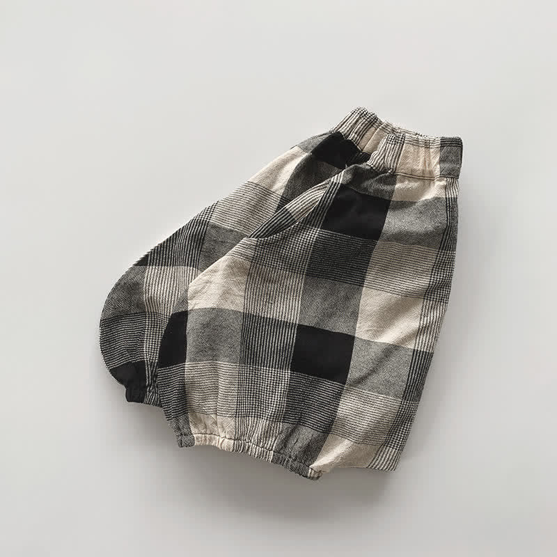 Toddler Boy Plaid Harem Shorts