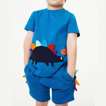 HELLO Toddler Boy Dinosaur Tee and Shorts Set