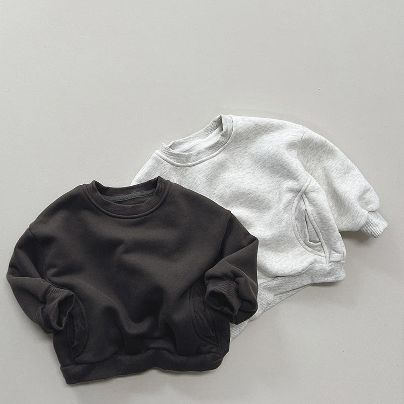 Toddler Boy Solid Color Fleece Lined Sweatshirt