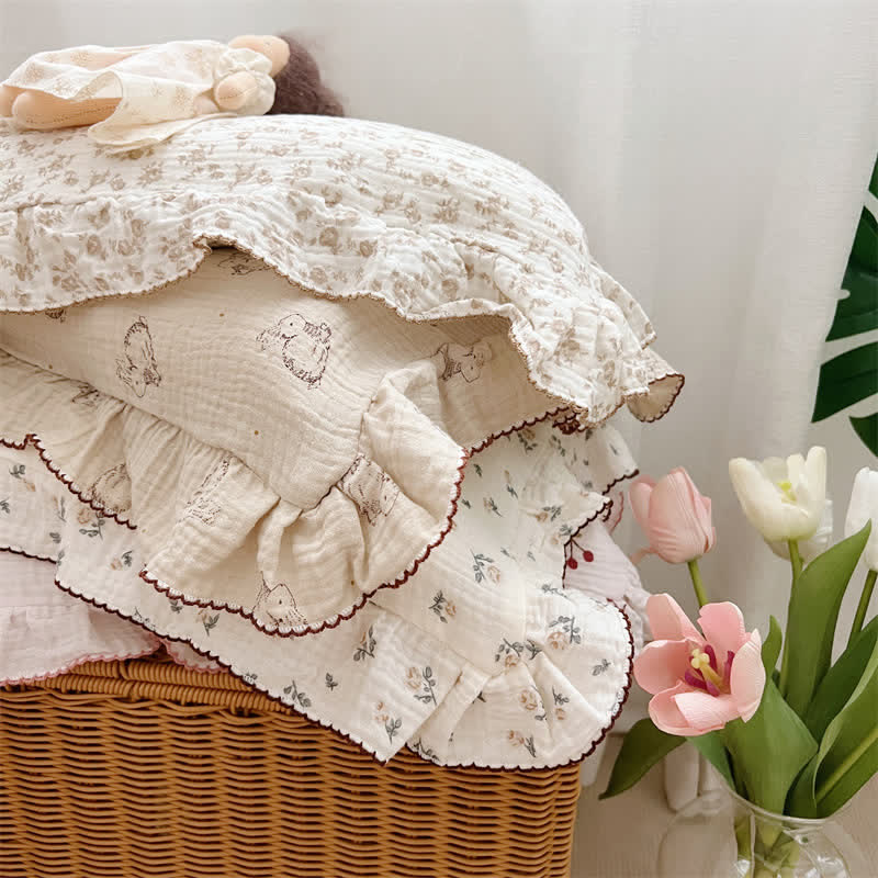 Baby Floral Muslin Pillowcase