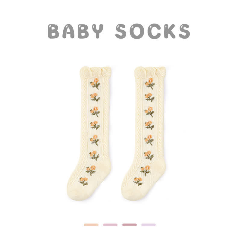 Baby Toddler Floral Cherry Middle Socks