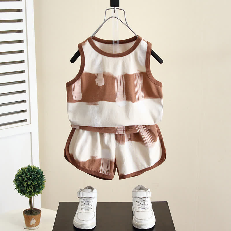 Toddler Boy Color Block Tank Top and Shorts Set