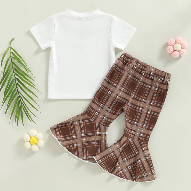 HOMEBODY Baby Tee and Plaid Flared Pants