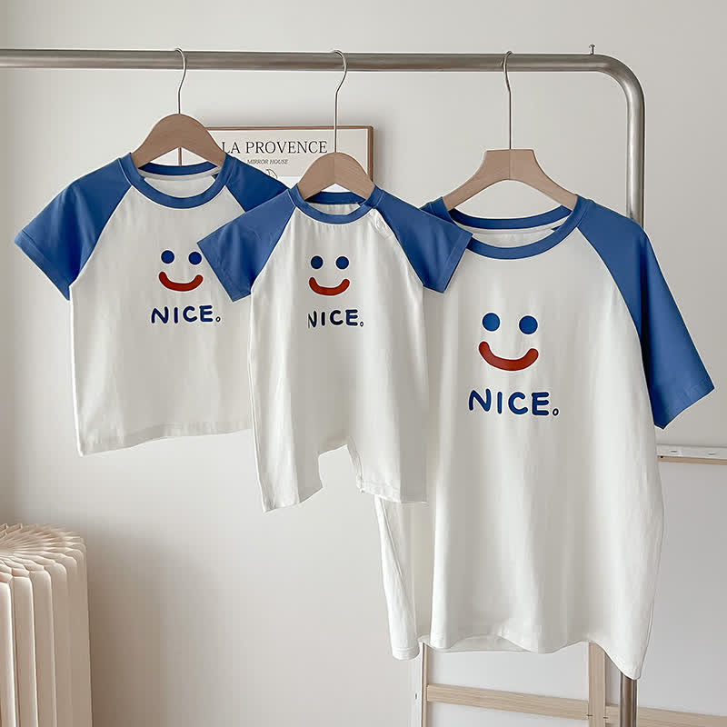 NICE Family Matching Smiley Loose Tee