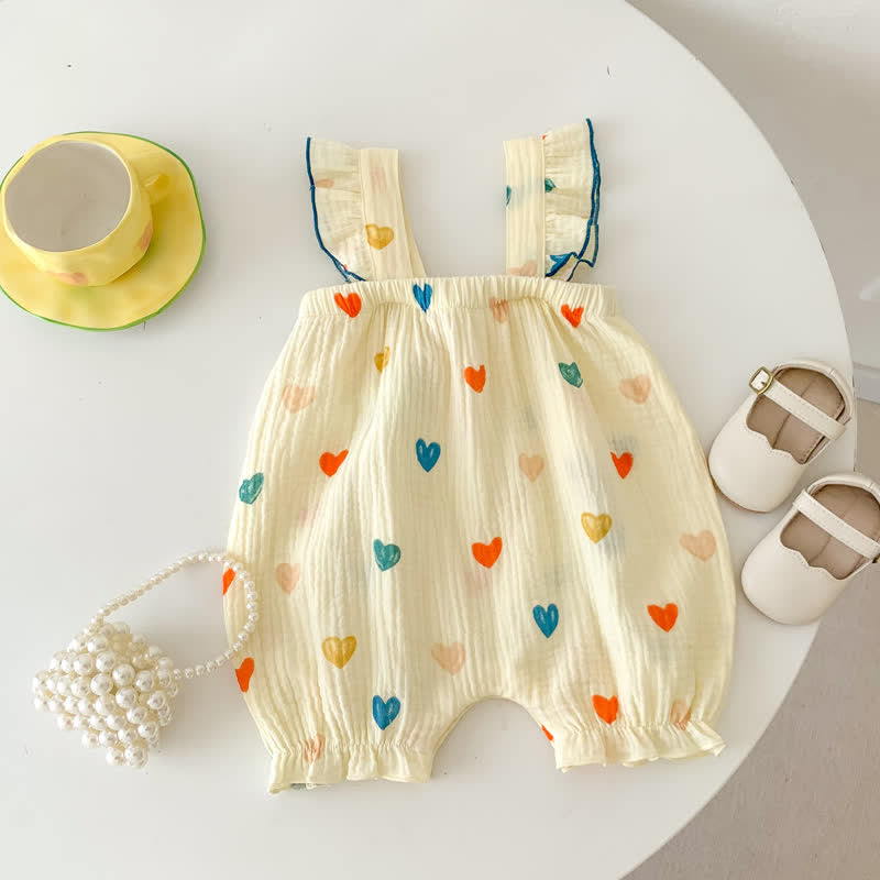 Baby Heart Flower Sleeveless Romper