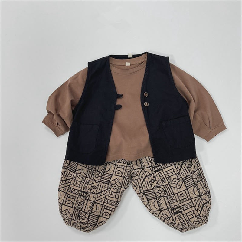 Toddler Geometric Printed Loose Design Jogger Pants