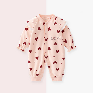 LOVE Baby Ruffled Heart Newborn Romper