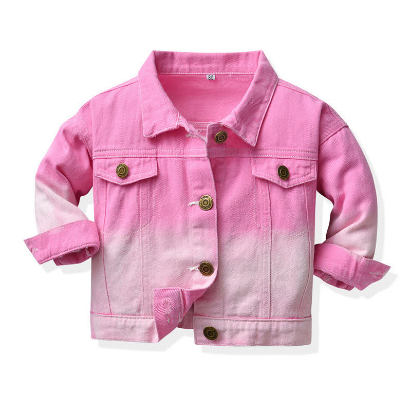 Baby Toddler Gradient Cropped Denim Jacket