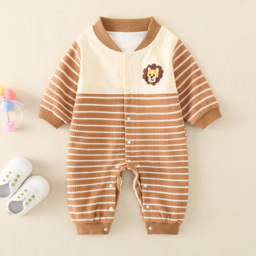 Baby Striped Cartoon Lion Romper