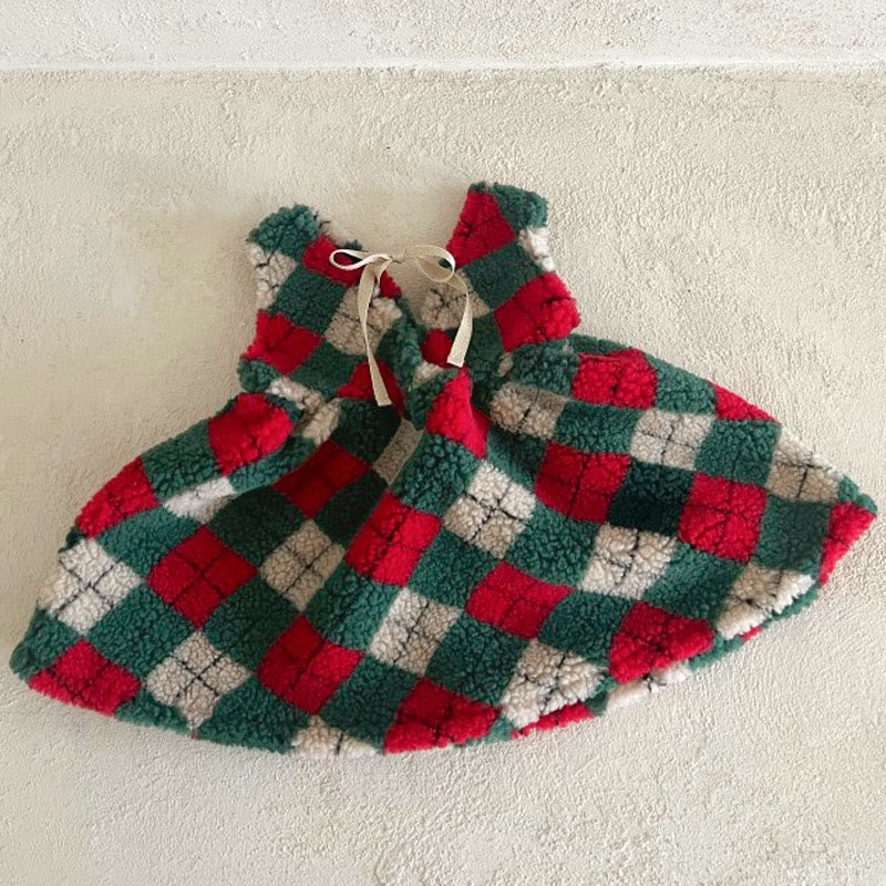 Baby Toddler Fleece Argyle Dress/Sweatshirt