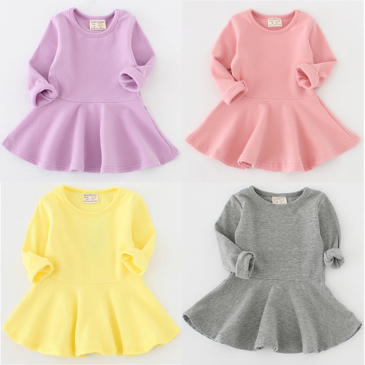 Toddler Girl Solid Color Simple Dress