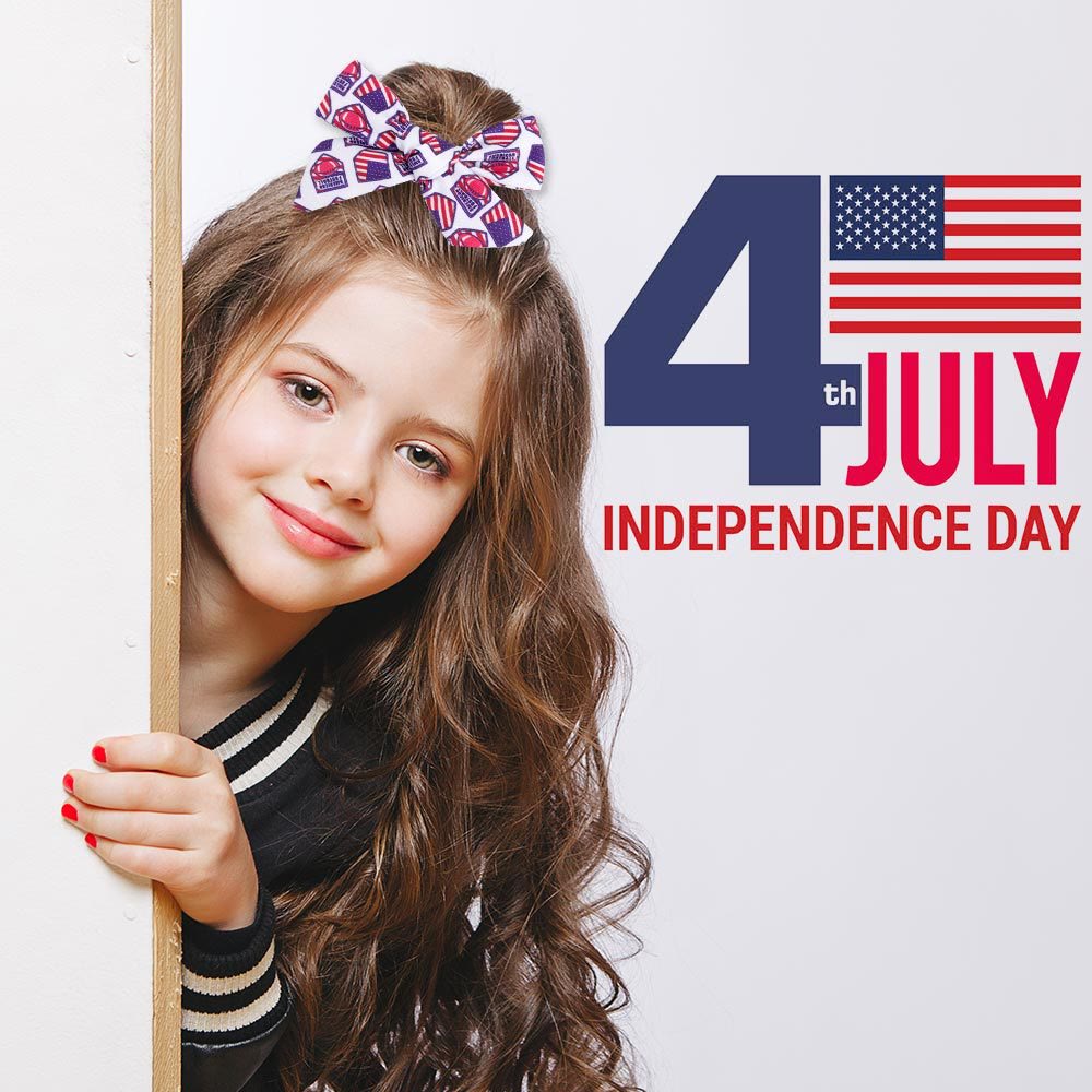 4-pack Toddler Independence Day Hair Clips