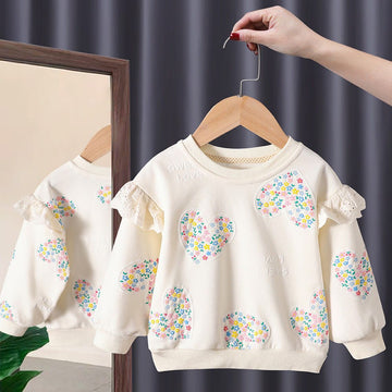 Toddler Girl Flower Heart Sweatshirt