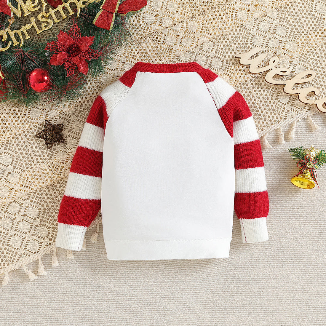 Toddler Red Striped Santa Claus Knitted Sweater