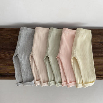 Baby Solid Color Ribbed Leggings