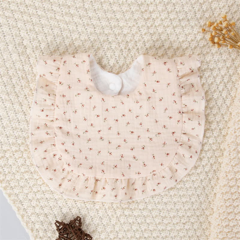 Floral Trim Skin-friendly Absorbent Bib 1 Piece