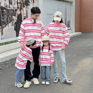 Family Matching M Striped Sweatshirt