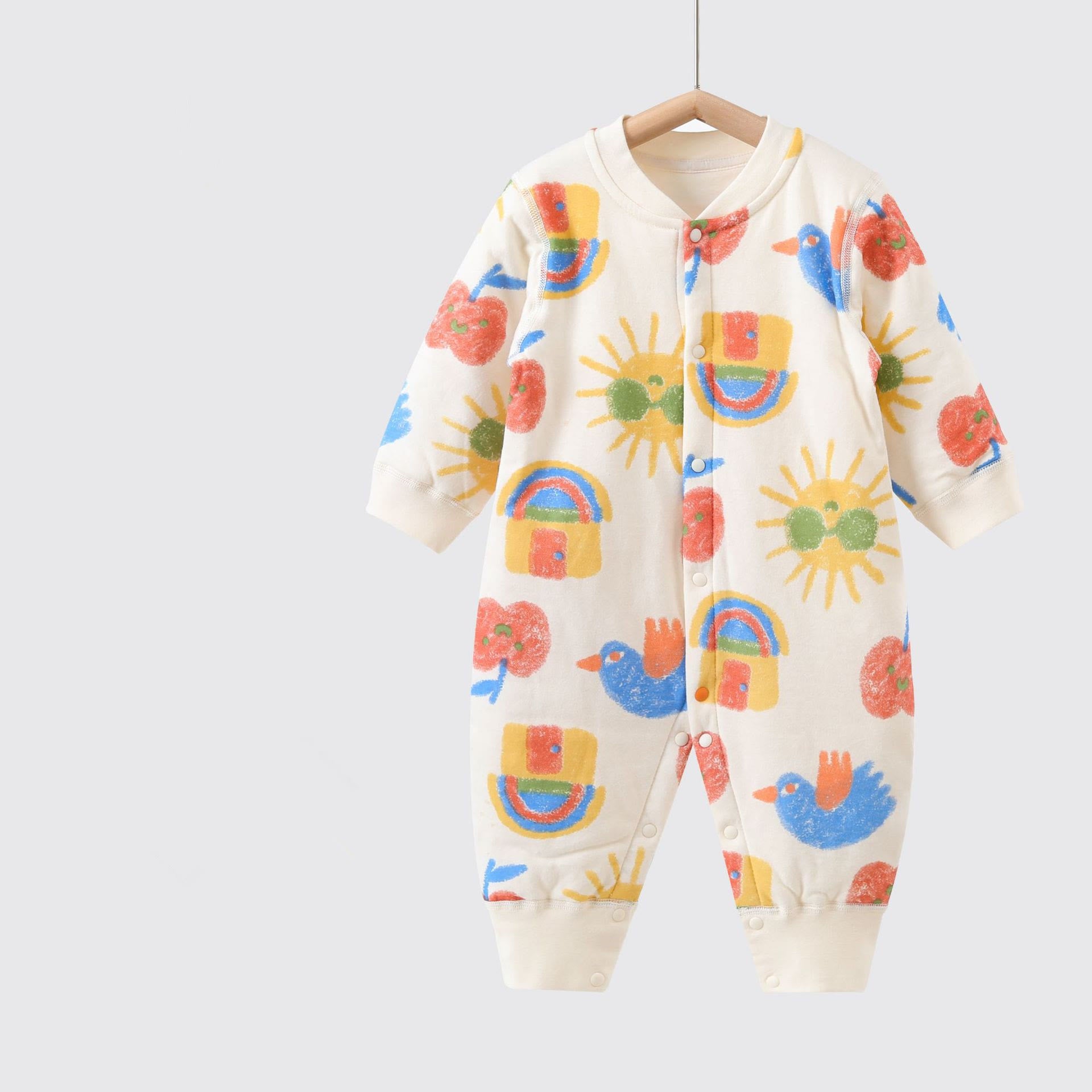 Baby Sun Rainbow House Bird Romper