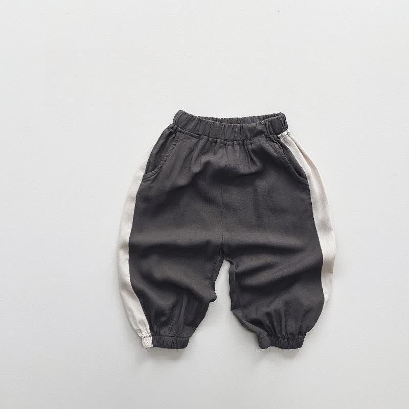 Toddler Boy Color Block Linen Casual Pants