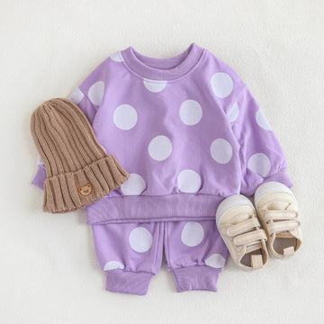 Baby Toddler Dots Sweatsuit 2 Pieces Set