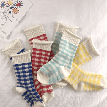 Baby Plaid Mid Tube Socks