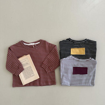 Toddler Striped Side Patch Casual Sweatshirt