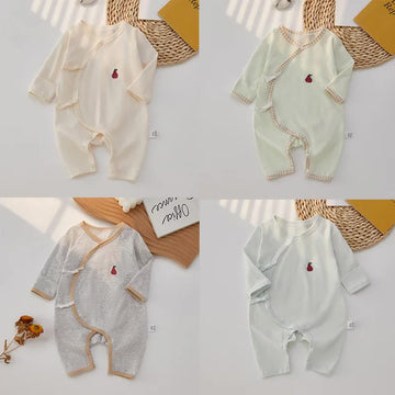 Baby Embroidered Pear Kimono Seamless Romper