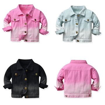 Baby Toddler Gradient Cropped Denim Jacket