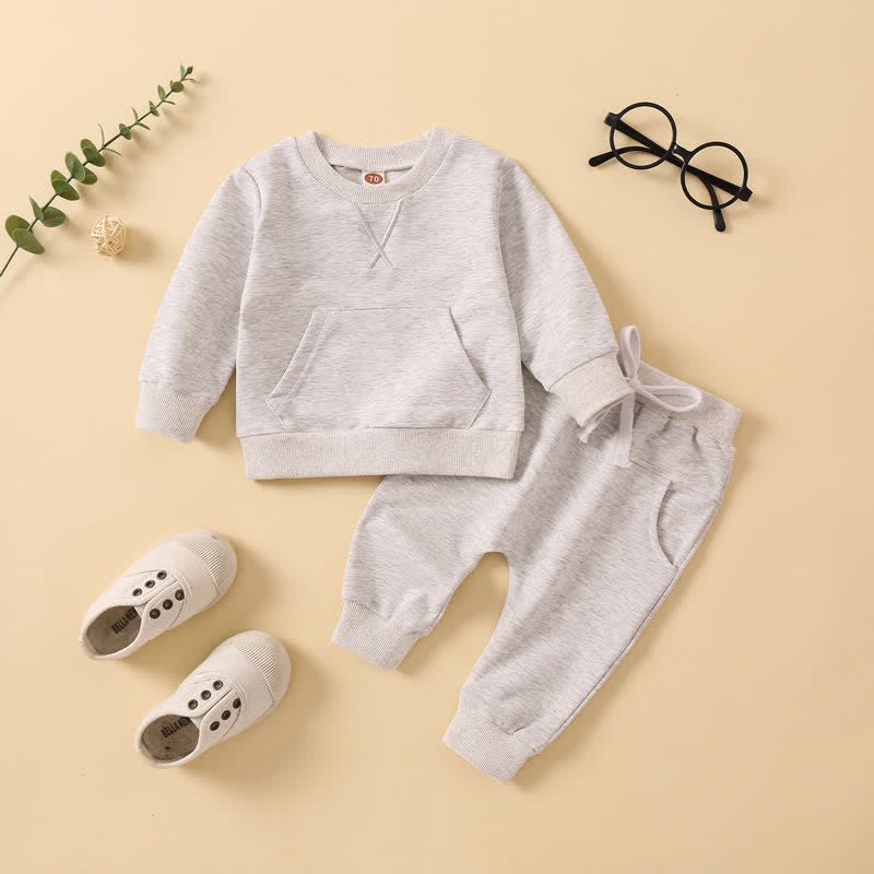 X Baby Embroidered Sweatshirt and Pants Set